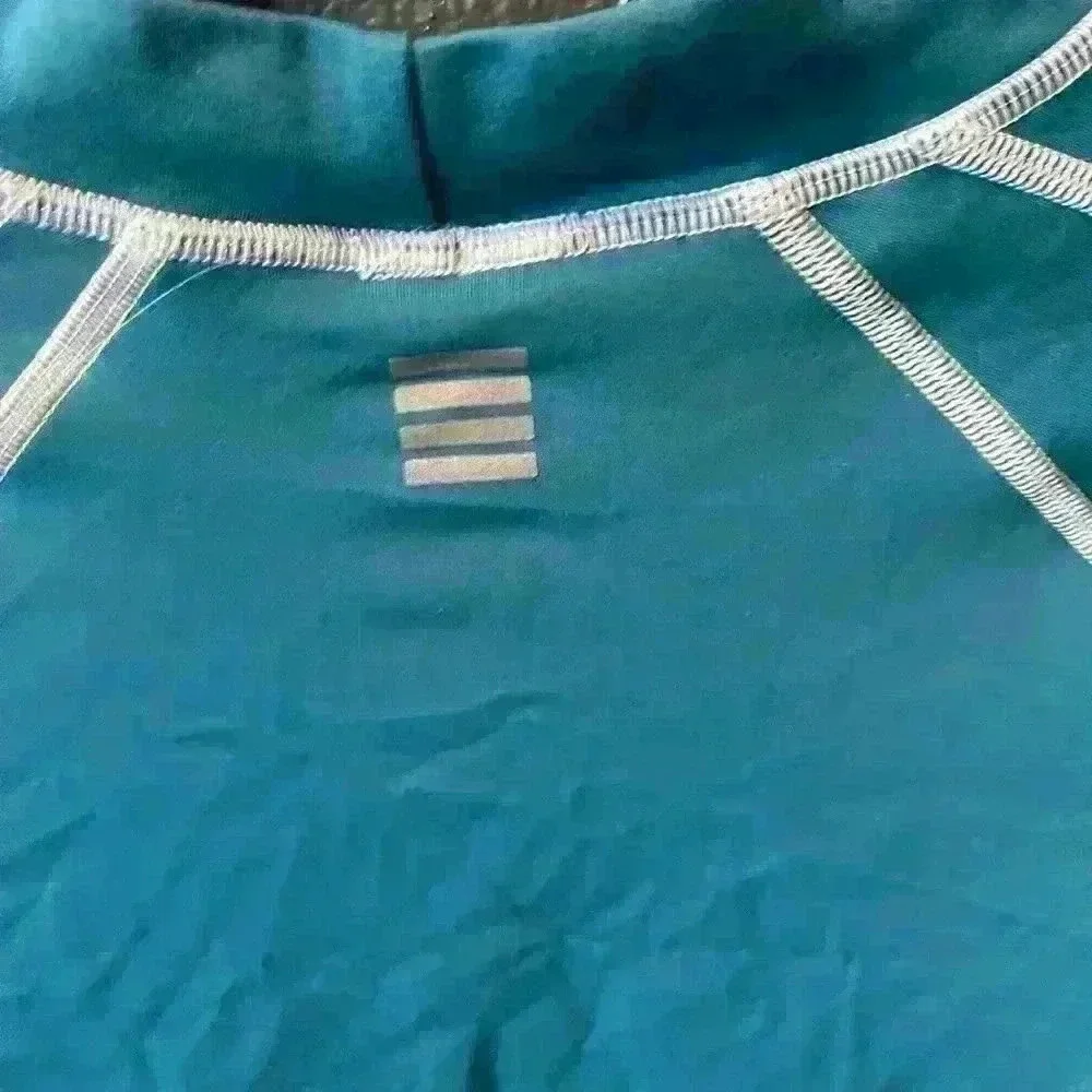 Boys Lands End Short Sleeve Swim Shirt Blue Medium